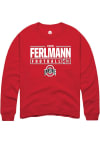 Main image for John Ferlmann  Rally Ohio State Buckeyes Mens Red NIL Stacked Box Long Sleeve Crew Sweatshirt