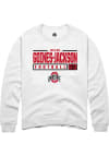 Main image for Julian Goines-Jackson  Rally Ohio State Buckeyes Mens White NIL Stacked Box Long Sleeve Crew Swe..