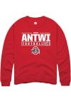 Main image for Kojo Antwi  Rally Ohio State Buckeyes Mens Red NIL Stacked Box Long Sleeve Crew Sweatshirt