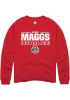 Main image for Mason Maggs  Rally Ohio State Buckeyes Mens Red NIL Stacked Box Long Sleeve Crew Sweatshirt