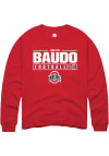 Main image for Nolan Baudo  Rally Ohio State Buckeyes Mens Red NIL Stacked Box Long Sleeve Crew Sweatshirt