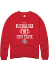 Main image for Zenuae Michalski  Rally Ohio State Buckeyes Mens Red NIL Sport Icon Long Sleeve Crew Sweatshirt