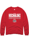 Main image for Zenuae Michalski  Rally Ohio State Buckeyes Mens Red NIL Stacked Box Long Sleeve Crew Sweatshirt