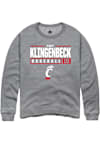 Main image for Kory Klingenbeck Rally Mens Graphite Cincinnati Bearcats NIL Stacked Box Crew Sweatshirt