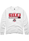 Main image for Thomas Gilej  Rally Ohio State Buckeyes Mens White NIL Stacked Box Long Sleeve Crew Sweatshirt