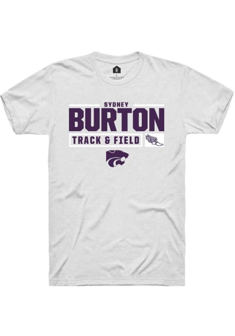 Sydney Burton White K-State Wildcats NIL Stacked Box Short Sleeve T Shirt