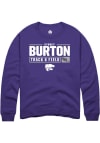 Main image for Sydney Burton Rally Mens Purple K-State Wildcats NIL Stacked Box Track Crew Sweatshirt