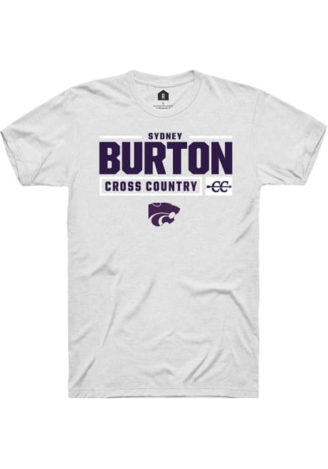 Sydney Burton White K-State Wildcats NIL Stacked Box Short Sleeve T Shirt