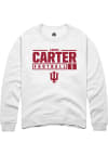 Main image for Andre Carter  Rally Indiana Hoosiers Mens White NIL Stacked Box Long Sleeve Crew Sweatshirt