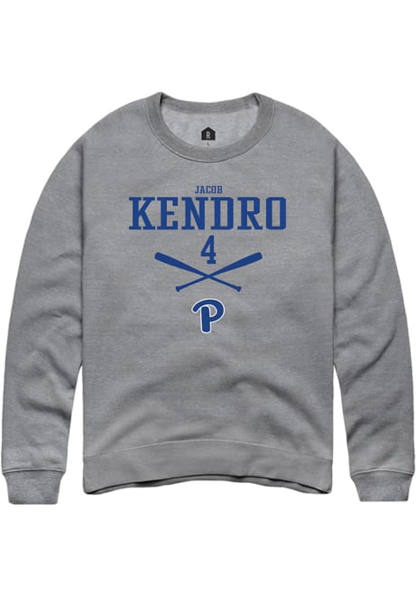 Jacob Kendro Rally Mens Graphite Pitt Panthers NIL Sport Icon Crew Sweatshirt