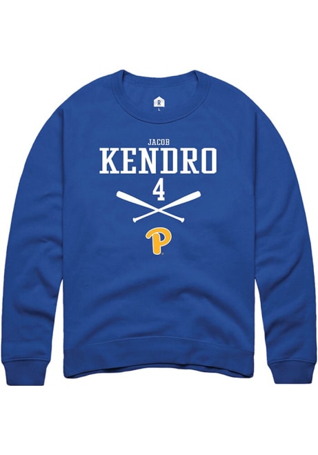 Jacob Kendro Rally Mens Blue Pitt Panthers NIL Sport Icon Crew Sweatshirt