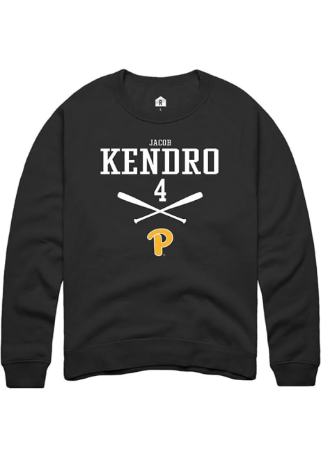 Jacob Kendro Rally Mens Black Pitt Panthers NIL Sport Icon Crew Sweatshirt