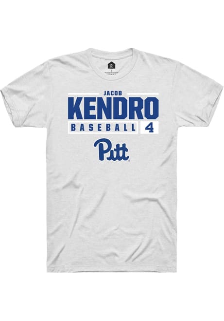 Jacob Kendro White Pitt Panthers NIL Stacked Box Short Sleeve T Shirt