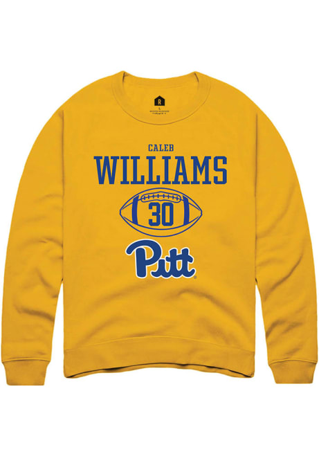 Caleb Williams Rally Mens Gold Pitt Panthers NIL Sport Icon Crew Sweatshirt