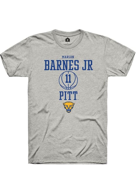 Marlon Barnes Jr Ash Pitt Panthers NIL Sport Icon Short Sleeve T Shirt