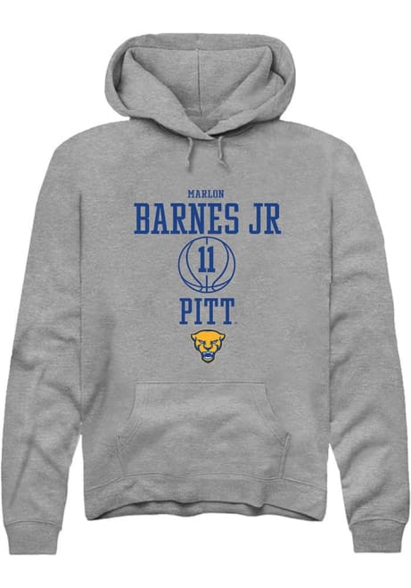 Marlon Barnes Jr Rally Mens Graphite Pitt Panthers NIL Sport Icon Hooded Sweatshirt