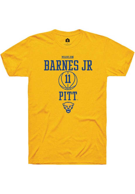 Marlon Barnes Jr Gold Pitt Panthers NIL Sport Icon Short Sleeve T Shirt