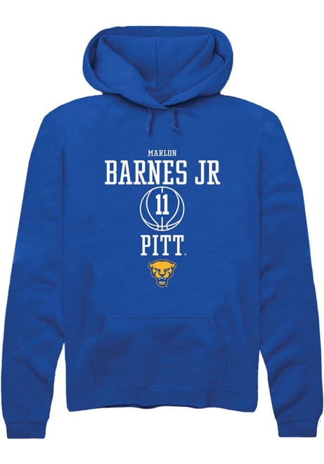 Marlon Barnes Jr Rally Mens Blue Pitt Panthers NIL Sport Icon Hooded Sweatshirt