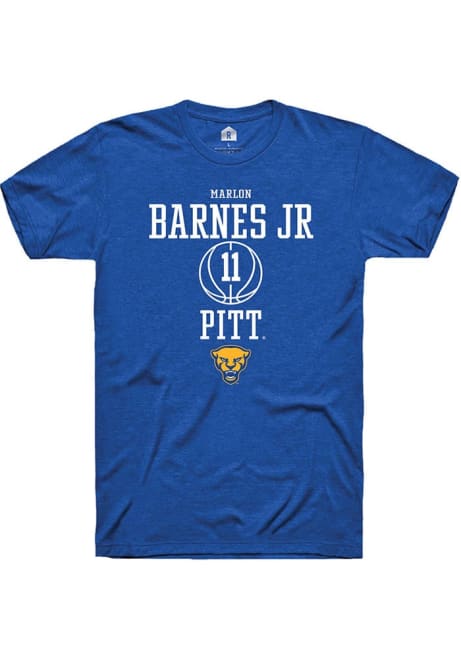 Marlon Barnes Jr Blue Pitt Panthers NIL Sport Icon Short Sleeve T Shirt