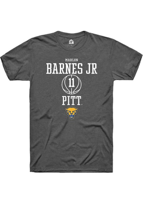 Marlon Barnes Jr Dark Grey Pitt Panthers NIL Sport Icon Short Sleeve T Shirt