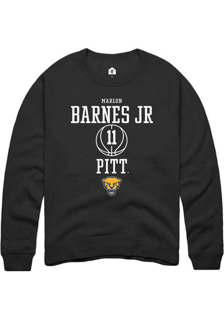 Marlon Barnes Jr Rally Mens Black Pitt Panthers NIL Sport Icon Crew Sweatshirt