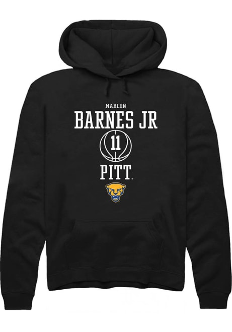 Marlon Barnes Jr Rally Mens Black Pitt Panthers NIL Sport Icon Hooded Sweatshirt