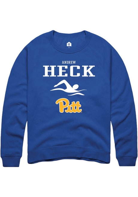 Andrew Heck Rally Mens Blue Pitt Panthers NIL Sport Icon Crew Sweatshirt