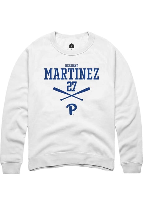 Desirae Martinez Rally Mens White Pitt Panthers NIL Sport Icon Crew Sweatshirt