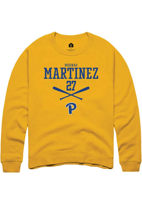 Desirae Martinez Rally Mens Gold Pitt Panthers NIL Sport Icon Crew Sweatshirt