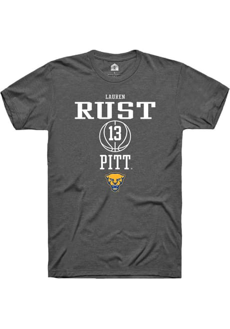 Lauren Rust Dark Grey Pitt Panthers NIL Sport Icon Short Sleeve T Shirt