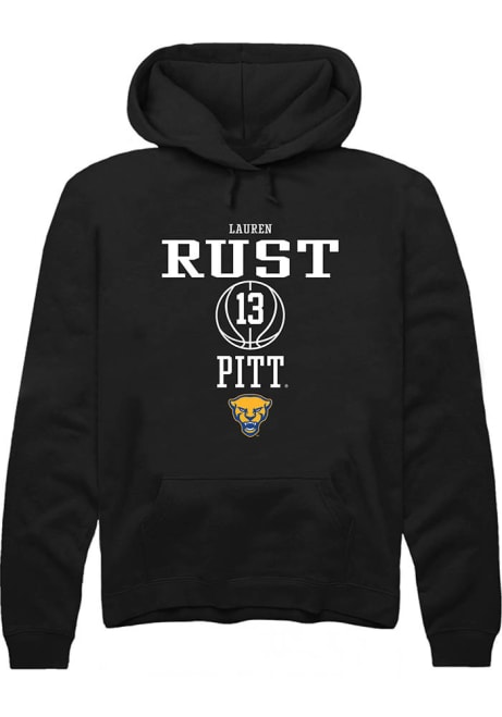 Lauren Rust Rally Mens Black Pitt Panthers NIL Sport Icon Hooded Sweatshirt