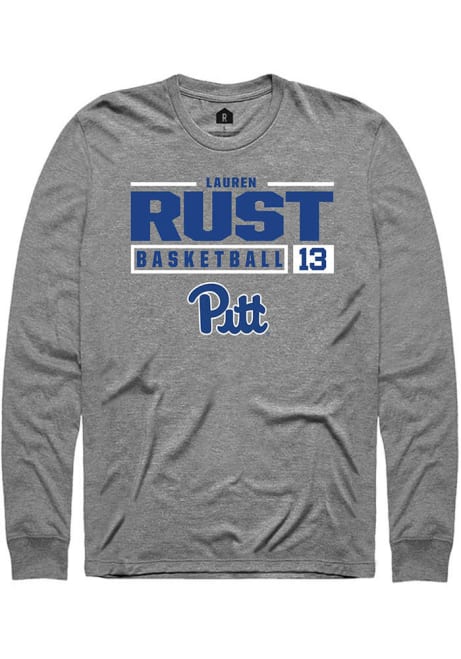 Lauren Rust Rally Mens Graphite Pitt Panthers NIL Stacked Box Tee