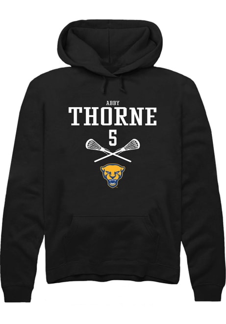 Abby Thorne Rally Mens Black Pitt Panthers NIL Sport Icon Hooded Sweatshirt