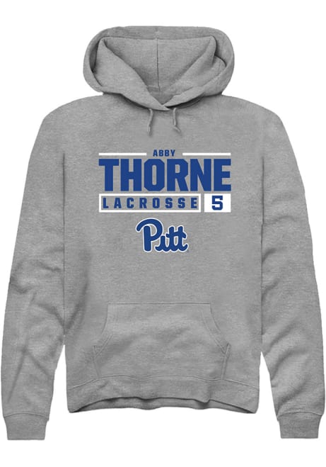 Abby Thorne Rally Mens Graphite Pitt Panthers NIL Stacked Box Hooded Sweatshirt