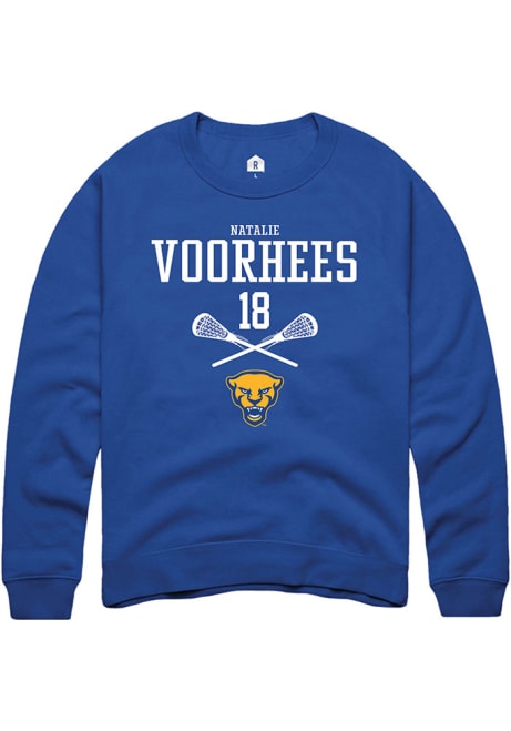 Natalie Voorhees Rally Mens Blue Pitt Panthers NIL Sport Icon Crew Sweatshirt