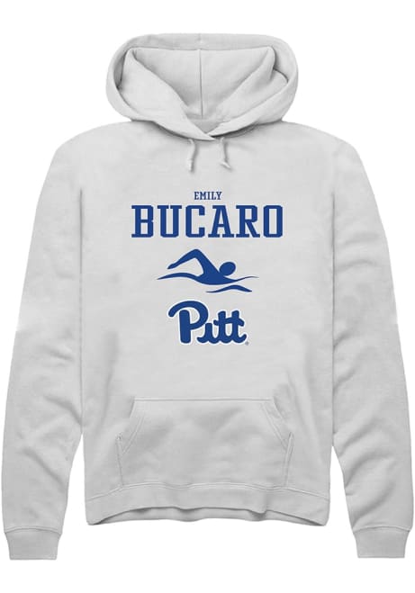 Emily Bucaro Rally Mens White Pitt Panthers NIL Sport Icon Hooded Sweatshirt