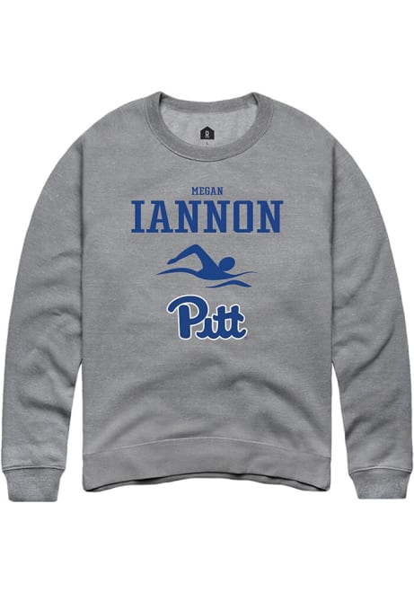 Megan Iannon Rally Mens Graphite Pitt Panthers NIL Sport Icon Crew Sweatshirt