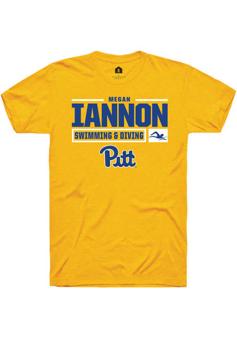 Megan Iannon Gold Pitt Panthers NIL Stacked Box Short Sleeve T Shirt