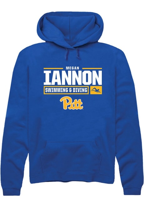 Megan Iannon Rally Mens Blue Pitt Panthers NIL Stacked Box Hooded Sweatshirt