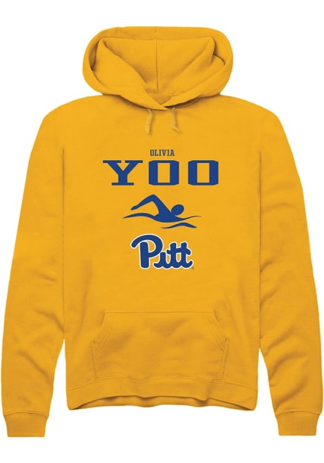 Olivia Yoo Rally Mens Gold Pitt Panthers NIL Sport Icon Hooded Sweatshirt