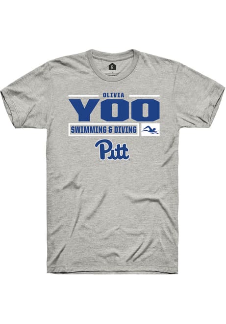 Olivia Yoo Ash Pitt Panthers NIL Stacked Box Short Sleeve T Shirt