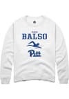 Main image for Parker Del Balso  Rally Pitt Panthers Mens White NIL Sport Icon Long Sleeve Crew Sweatshirt