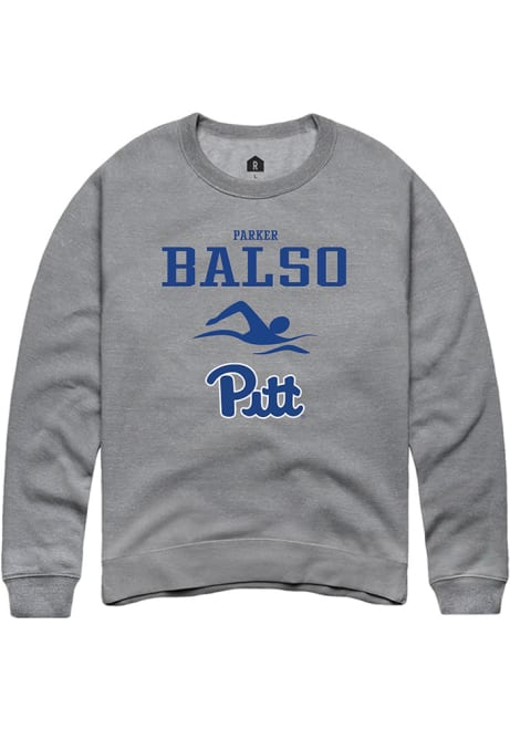 Parker Del Balso Rally Mens Graphite Pitt Panthers NIL Sport Icon Crew Sweatshirt