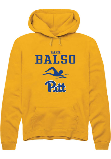 Parker Del Balso Rally Mens Gold Pitt Panthers NIL Sport Icon Hooded Sweatshirt