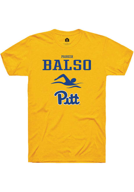 Parker Del Balso Gold Pitt Panthers NIL Sport Icon Short Sleeve T Shirt