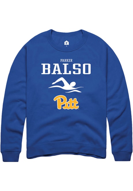 Parker Del Balso Rally Mens Blue Pitt Panthers NIL Sport Icon Crew Sweatshirt