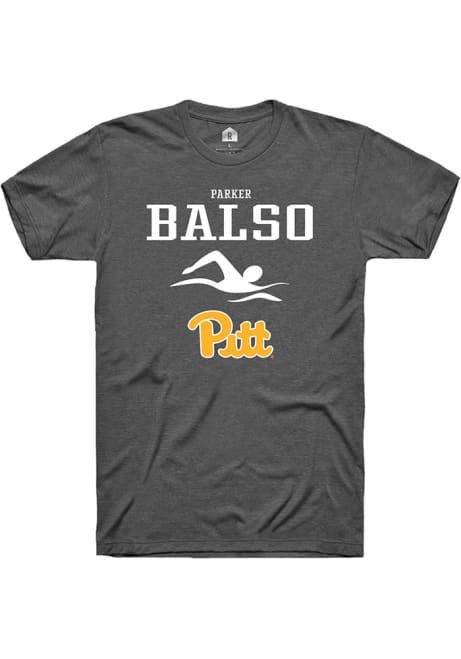 Parker Del Balso Dark Grey Pitt Panthers NIL Sport Icon Short Sleeve T Shirt