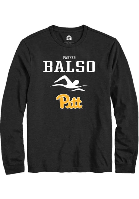 Parker Del Balso Rally Mens Black Pitt Panthers NIL Sport Icon Tee