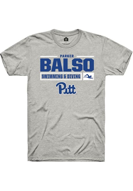 Parker Del Balso Ash Pitt Panthers NIL Stacked Box Short Sleeve T Shirt