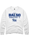 Main image for Parker Del Balso  Rally Pitt Panthers Mens White NIL Stacked Box Long Sleeve Crew Sweatshirt